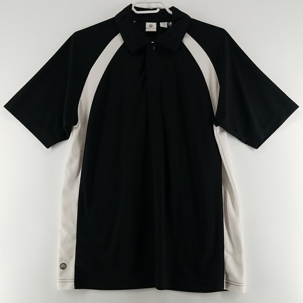 Stormtech Shirt Men's Polo M Black and White Optic Technical Breathable 3 Button